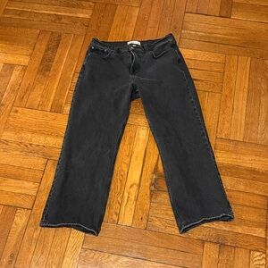 A&F Baggy Low Rise Black Denim Jeans